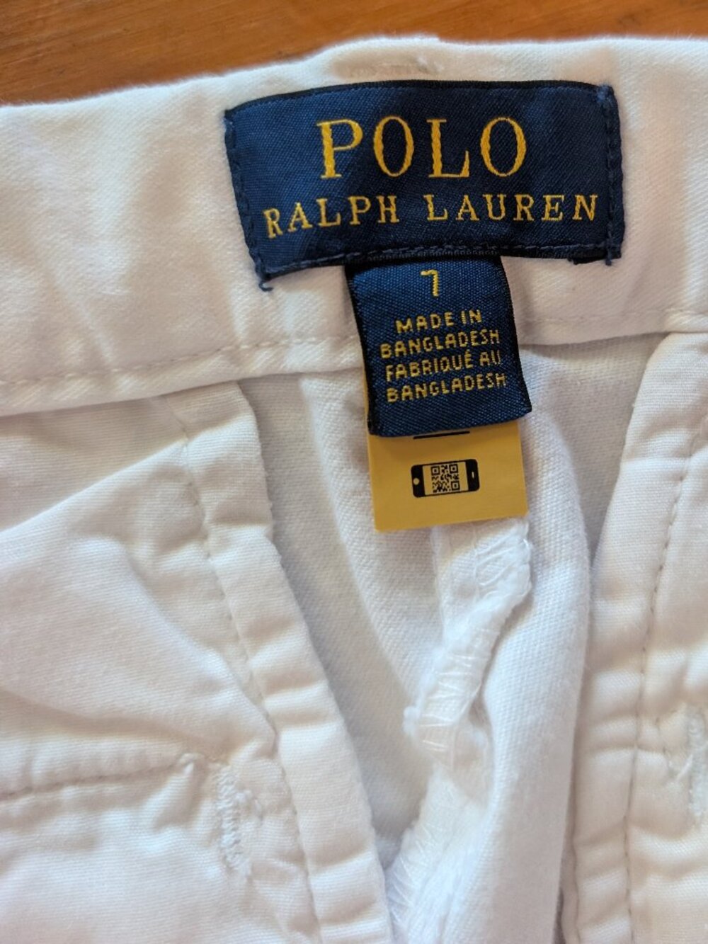 White Polo Ralph Lauren Shorts (Boys Size 7)- Never worn